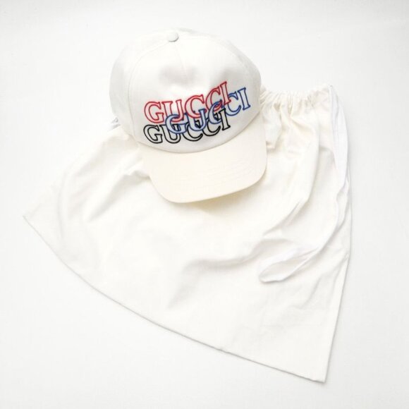 Gucci Never Usedmade in 2024 Cap Size L 59 Logo Embroidery White